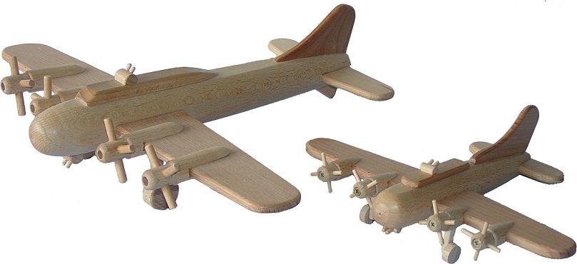 Dřevěné hračky - dřevěný bombardér velký - obrázek 1