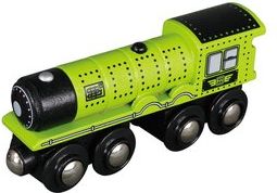 Dřevěné vláčky - Parní lokomotiva MAXIM zelená - obrázek 1