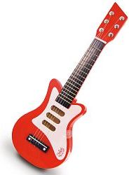 Dětská dřevěná kytara 50 cm - červená - obrázek 1