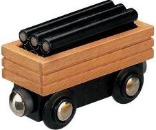 Dřevěné vláčky - Maxim vagon s potrubím - obrázek 1