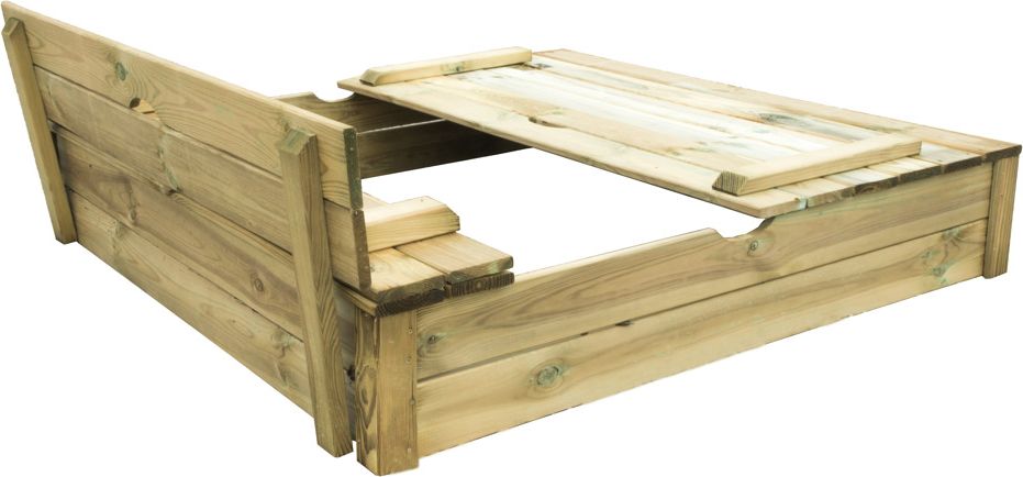 Dřevěné pískoviště 120 cm s lavičkami - obrázek 1