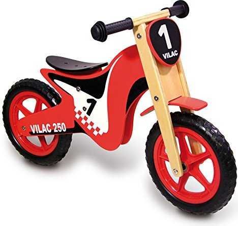 Dětské dřevěné kolo odrážedlo - červené - obrázek 1