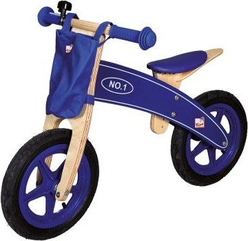 Dětské dřevěné kolo odrážedlo - modré - obrázek 1