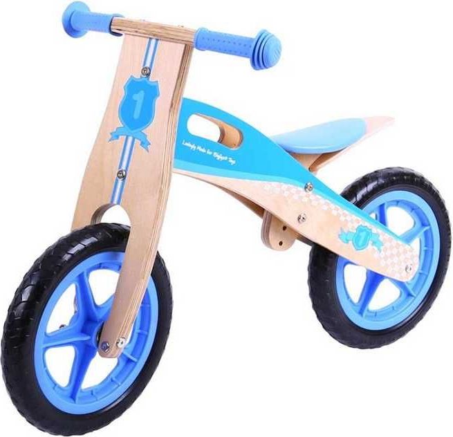 Dětské dřevěné kolo odrážedlo BG - modré - obrázek 1