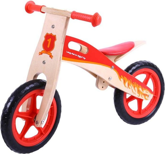 Dětské dřevěné kolo odrážedlo BG - červené - obrázek 1