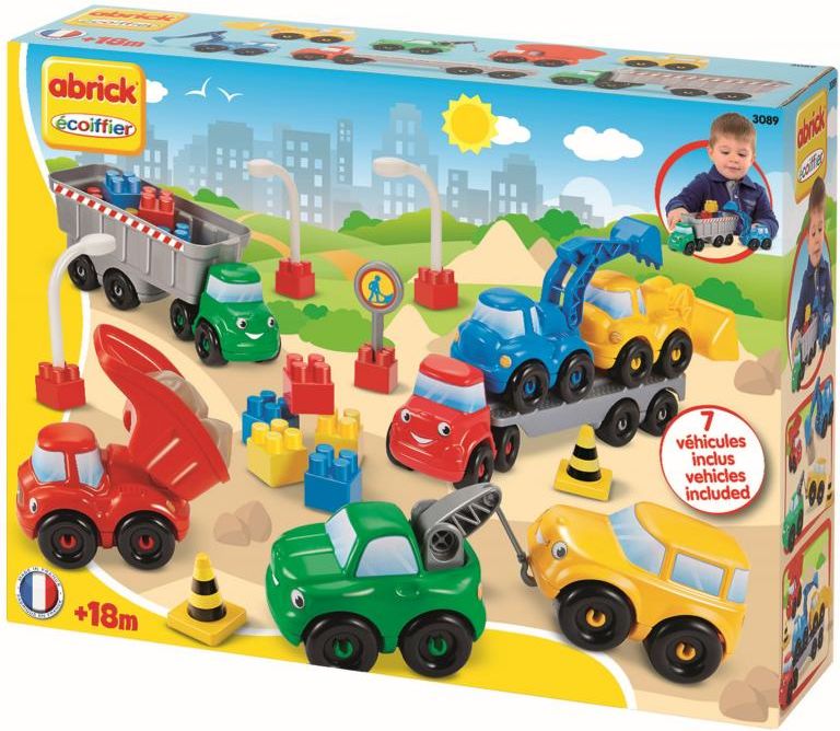Stavebnice pro nejmenší - sada auta s jeřábem - obrázek 1