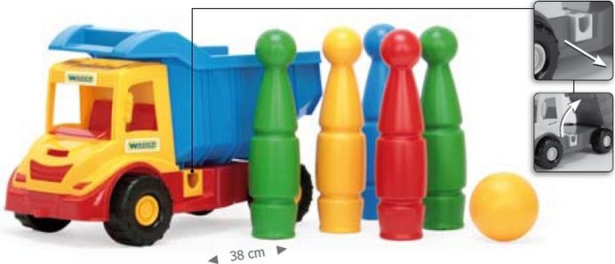 Auto multitruck s kuželkami plast 37cm asst 2 barvy od 12 měsíců Wader - obrázek 3