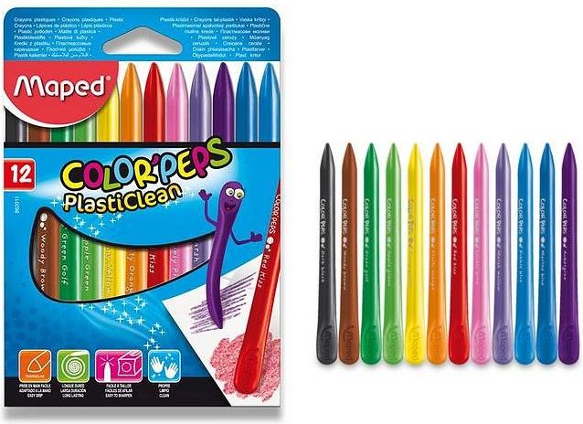Maped Plastové pastely Color'Peps Plasticlean 12 ks, trojhranné - obrázek 1