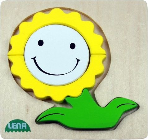 LENA Dřevěné puzzle Květinka - obrázek 1