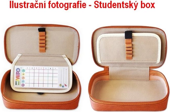 EMIPO Studentský penál BOX Sova BORDÓ PRÁZDNÝ - obrázek 2