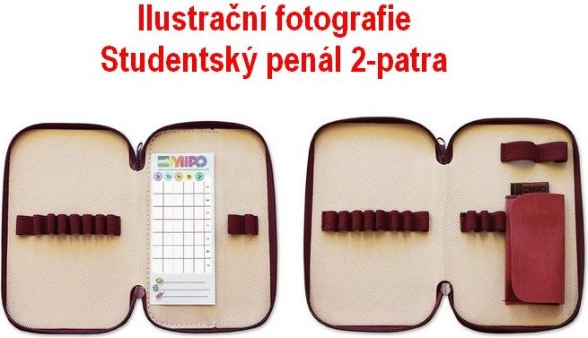 EMIPO Studentský penál 2-patra Pero REZAVÉ PRÁZDNÝ - obrázek 2