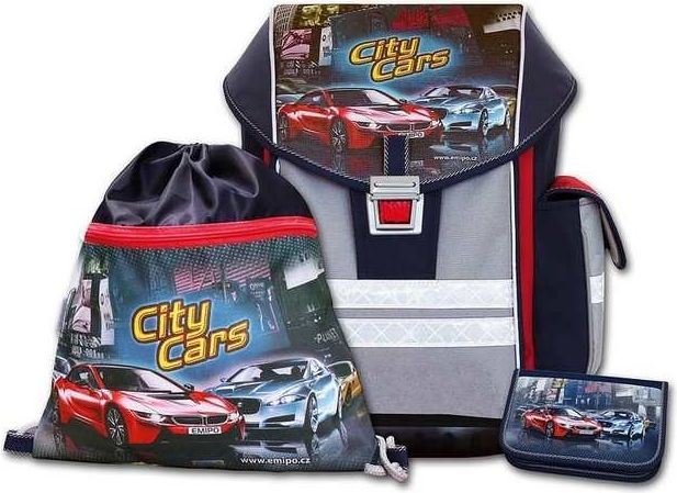 Školní aktovka Emipo 3 dílný set Ergo One > varianta City Cars - obrázek 1