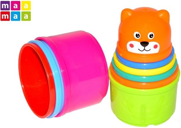 Věž skládací kalíšky 9ks (pyramida-plast) - obrázek 1