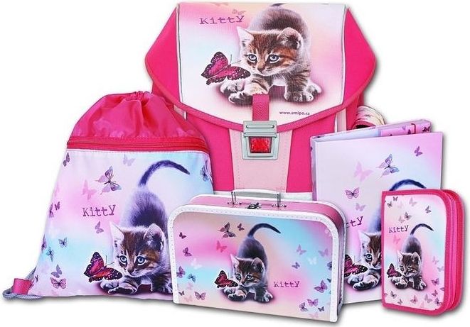 Školní aktovka Emipo 5 dílný set Ergo One > varianta Kitty - obrázek 1