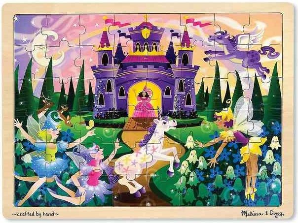 Puzzle dřevěné ZÁMEK 48 dílků - obrázek 1