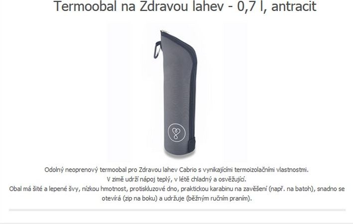 Termoobal na ZDRAVOU láhev 0,7l modrý CABRIO REFLEX - obrázek 2