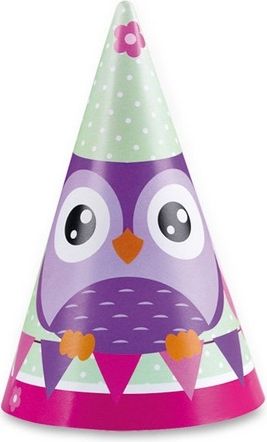 Amscan Kloboučky Happy Owl 8 ks - obrázek 1