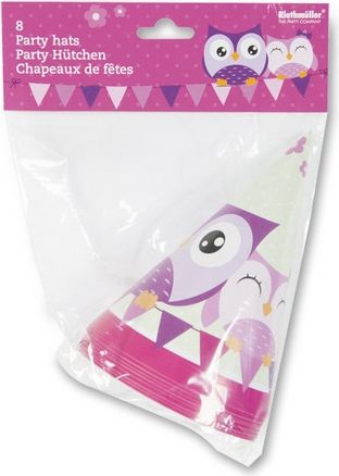Amscan Kloboučky Happy Owl 8 ks - obrázek 2