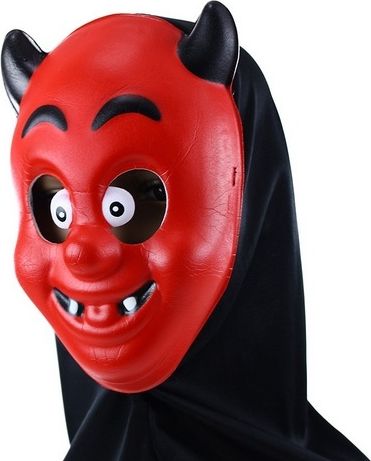 Maska čert se šátkem, dětská HALLOWEEN - obrázek 1
