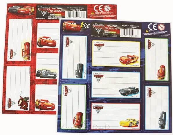 Karton P+P Samolepky - jmenovka Cars - obrázek 1