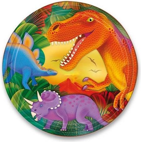Amscan Papírové talířky Dinosauři průměr 23 cm, 8 ks - obrázek 1