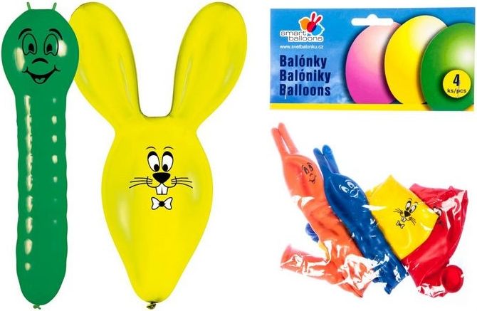 Nafukovací balonky figurky Zvířátka 4ks v balení - obrázek 1