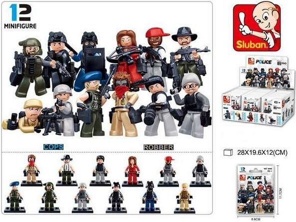 Kostky/stavebnice Policie v sáčku, 12druhů (SLUBAN) - obrázek 1
