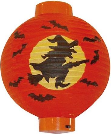 Lampion kulatý 20cm Halloween na baterie (elektrický-lampion) - obrázek 1