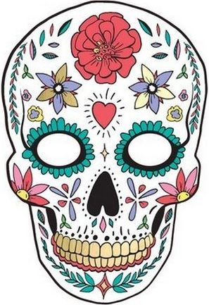 Maska Dia de los Muertos bílá - obrázek 1