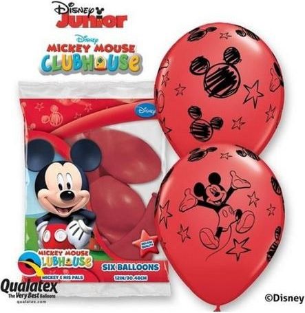 Nafukovací balónek Qualatex 12" potisk Mickey Mouse, 6ks v balení - obrázek 1
