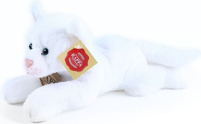 RAPPA kočka ležící bílá 18 cm - obrázek 1