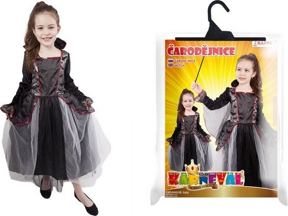 Karnevalový kostým Čarodějnice, vel.L 8-10let 128-150cm HALLOWEEN - obrázek 1
