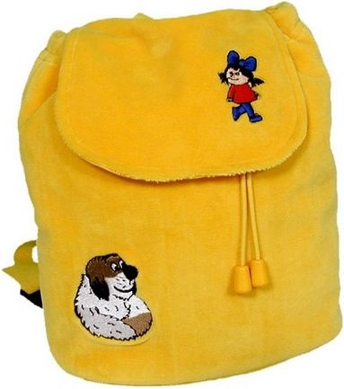 Plyšový batoh s výšivkou 21x24x6cm, žlutý MÚB - obrázek 1