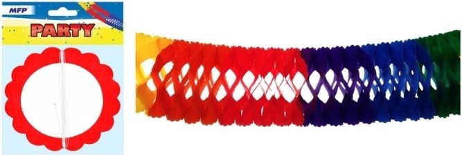 Girlanda papír G02 barevná 4m (14,5 x 14,5 cm) - obrázek 1