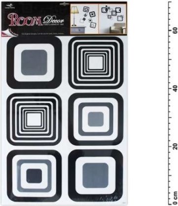 Samolepící dekorace 1062 černé čtverce 70x42cm - obrázek 1