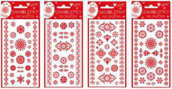 Velikonoční samolepky na vajíčka gelové červené 19x9cm - obrázek 1