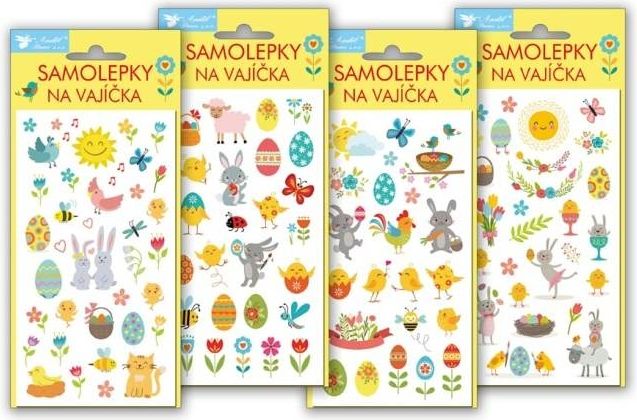 Velikonoční samolepky na vajíčka gelové Veselé Velikonoce 19x9cm - obrázek 1