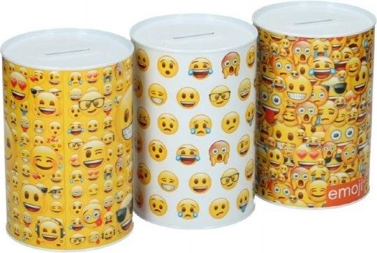 Pokladnička smajlík plech 15cm asst 3 barvy - obrázek 1