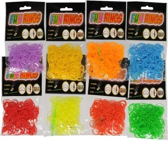 UDĚLEJ SI NÁRAMEK Gumičky LOOM BANDS 300ks set s nástrojem jednobarevné - obrázek 2