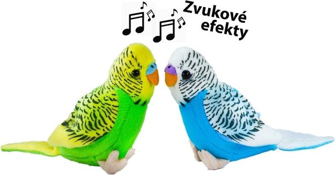 RAPPA Plyšová andulka se zvukem, 11 cm, 2 druhy, ECO-FRIENDLY - obrázek 1