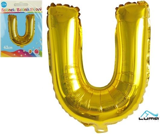 Balónek foliový "U" ZLATÝ - obrázek 1