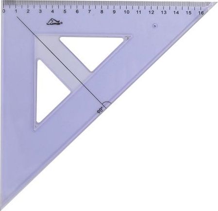 Pravítko trojúhelník s ryskou, modré LUMA - obrázek 1