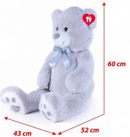 Velký plyšový Medvěd Bady s visačkou šedý 100cm - obrázek 4