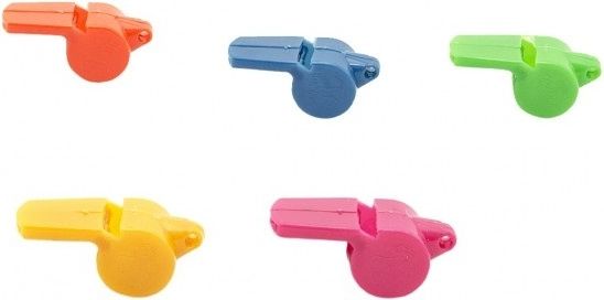 Teddies Píšťalka plast 5cm asst 5 barvy v sáčku - obrázek 1