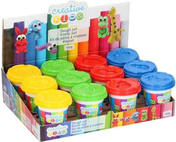 Teddies Modelína Plastelína 140g v kelímku 8x8cm asst 4 barev 12ks v boxu - obrázek 3