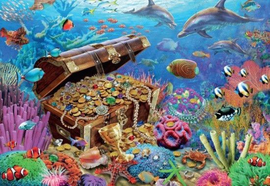 JUMBO Puzzle Podmořský poklad 1000 dílků - obrázek 1