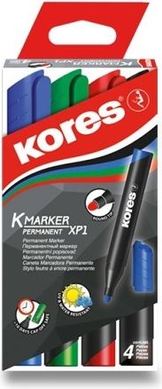 Kores Permanentní popisovač K-Marker sada 4 ks, hrot 3 mm 094300 - obrázek 1