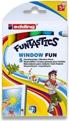 Edding Popisovač Funtastics Window základní barvy, 5 ks - obrázek 1
