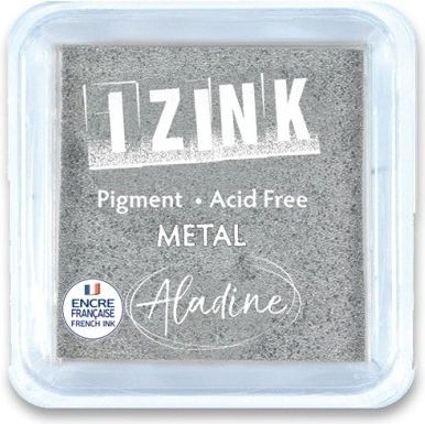 Razítkovací polštářek Aladine Izink metalický, stříbrný - obrázek 1