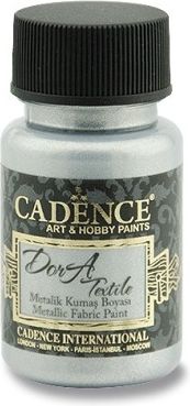 Cadence Textilní barva Dora Textile stříbrná, 50 ml - obrázek 1